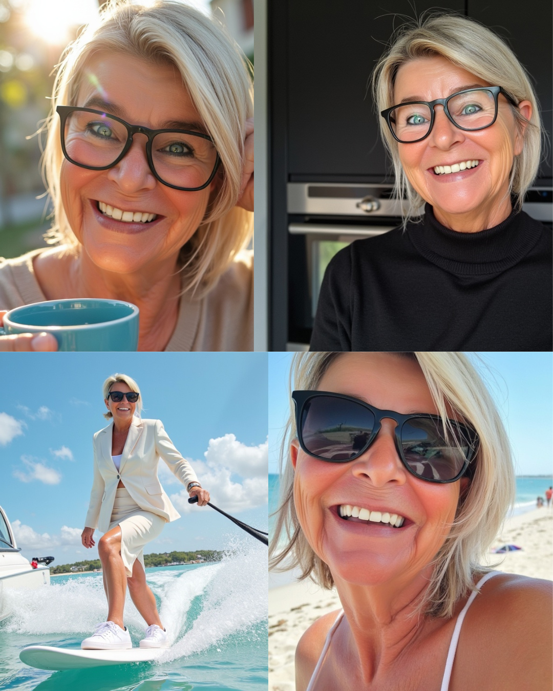 Bildcollage aus mit dem KI-Avatar erstellten Motiven